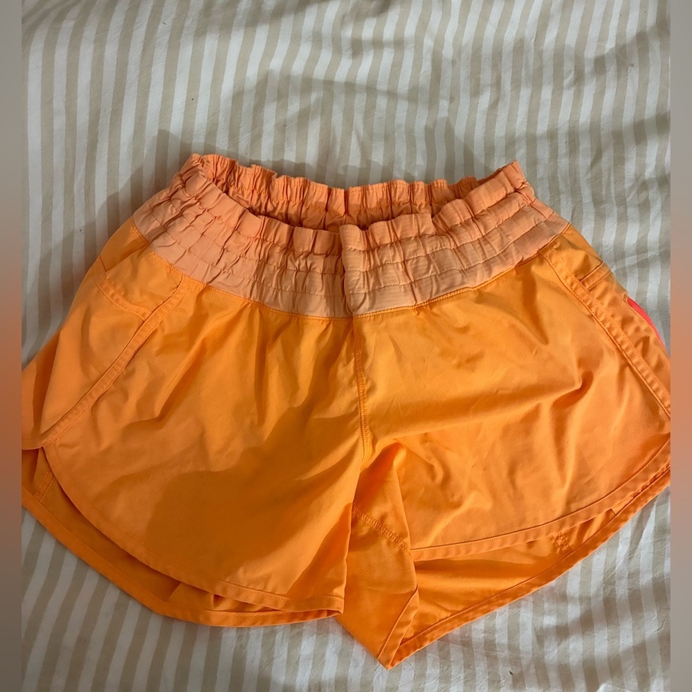 lululemon athletica Orange Two-Tone Athletic Shorts